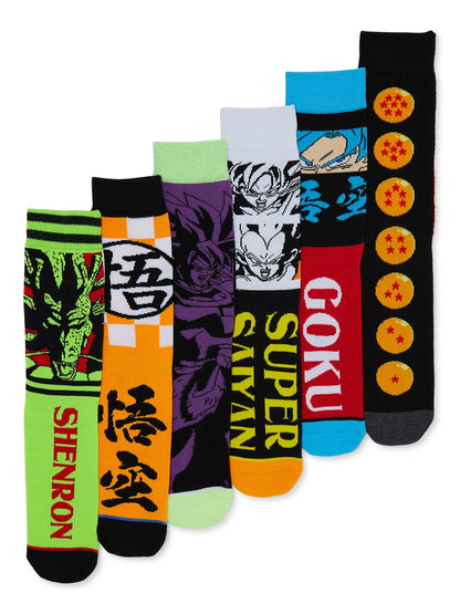 Dragon Ball Z Men'S Socks, 6-Pack